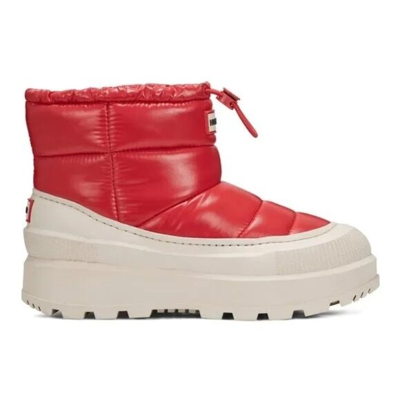Hunter Amble Short Snow Boots Womens 10 Gorpcore Outdoors Waterproof Puffy Red - Picture 1 of 11